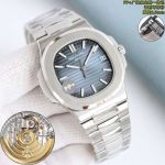 Patek Philippe Nautilus 5711 Date Sweep Seconds Silver Strap 40mm 9015 Movement Blue Dial Watch